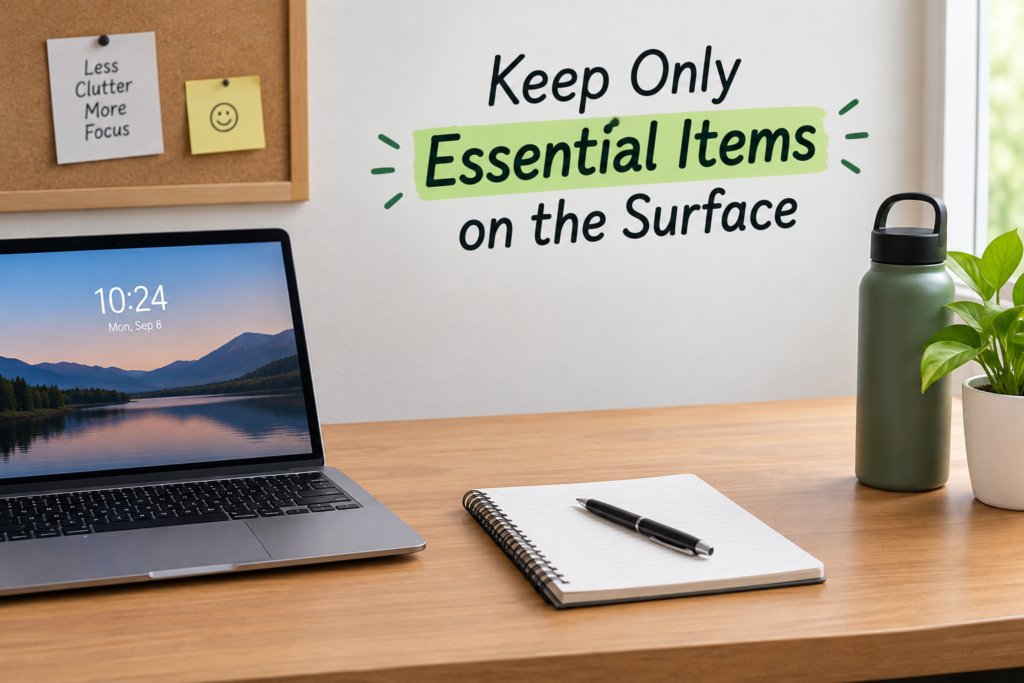 how to organize a small desk