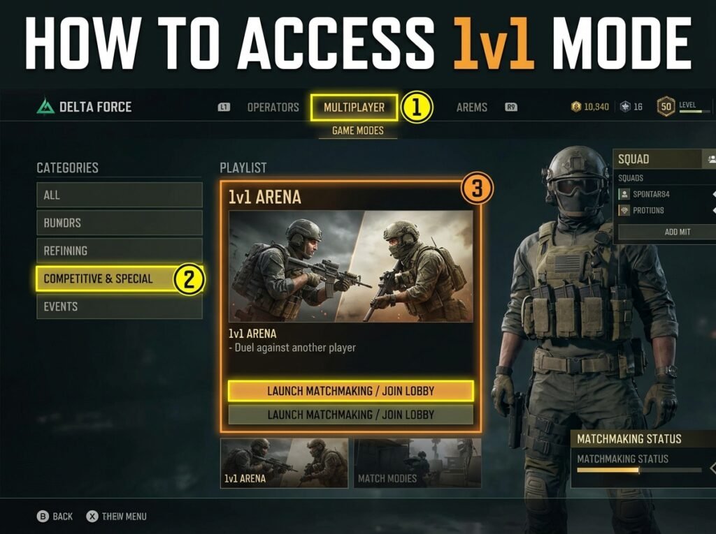 Delta force 1v1 mode