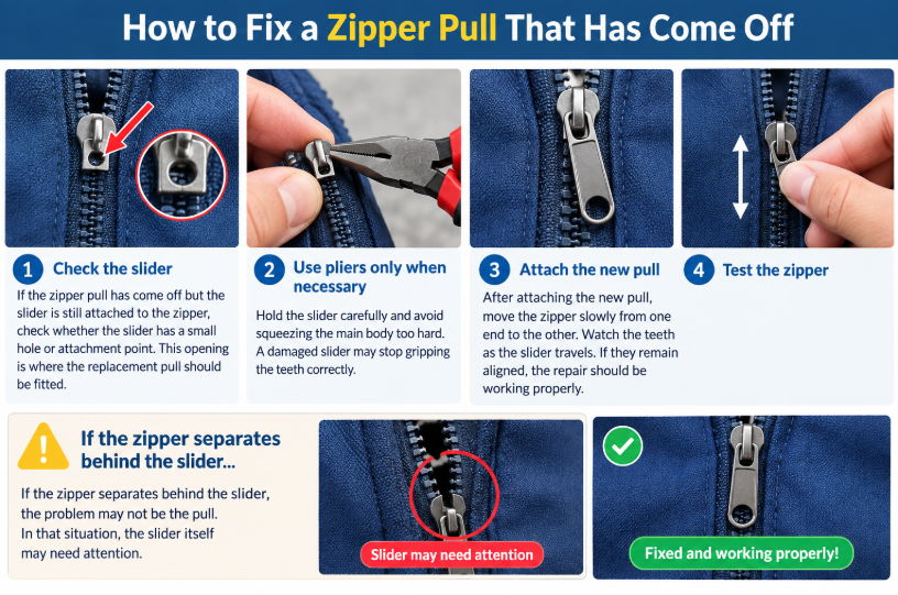 how to fix broken zipper pull
